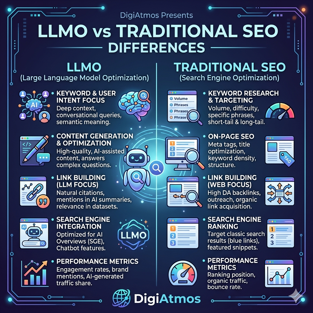 llmo vs traditional seo differences